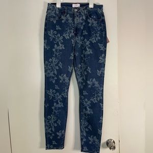 Jen 7 High Waisted Floral Skinny Jeans